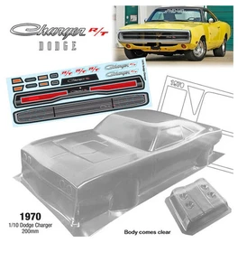 Bodyworx N120 Dodge Charger 1970 Clear Body 200mm 1/10