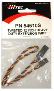 Hitec 54610S Twisted 12" Heavy Duty Extension Wire