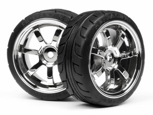 HPI 4738 MOUNTED T-GRIP TIRE 26mm RAYS 57S-PRO WHEEL CHROME HPI 4738 MOUNTED T-GRIP TIRE 26mm RAYS 57S-PRO WHEEL CHROME