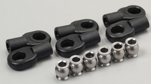 Traxxas 2742X Rod ends, short (6)/ hollow balls (6)