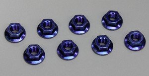 Kyosho N4045F-B Nut Flanged,Serrated M4x4.5 (Steel /Blue /1357 /8pcs)