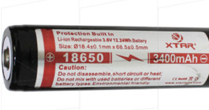 Xtar 18650 1S Lithium-Ion Torch Battery 3.6V 3400mAh ( Sometimes called 18700)
