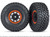 Traxxas 8472 Tires and wheels, assembled, glued (Desert Racer® wheels, black with orange beadlock, BFGoodrich® Baja KR3 tires) (2) 1/7