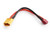 TornadoRC 8043A XT-60 Female housing male bullet to Deans Female 14#10cm 0.08 wire