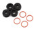Arrma 330775 Alu Front Hub Nut Black Inc. O-Rings, 4pcs, Fireteam       