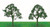 Hornby R8908 Live Oak Trees 75mm x2