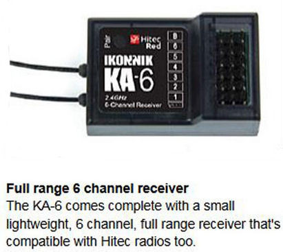 Ikonnik KNNA1004 KA-6 6CH 2.4GHZ MICRO RECEIVER w/HITEC RED SYSTEM 