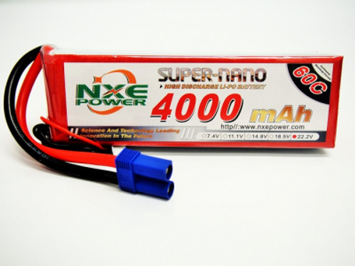 NXE 4000SC606SEC5 22.2V 4000mAh 60C Soft Case Lipo Battery with EC5 Connector