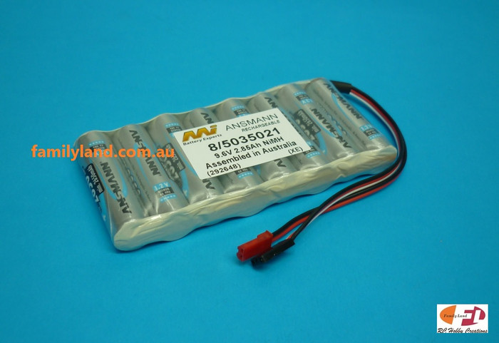 Family Land 5035021/8F NiMh Battery 9.6V/ 2850mAh, Futaba and JST Connectors (Rx/ Tx)