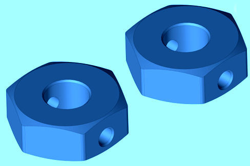 Team Corally 00250-078 Wheel Hex Adapter - Rear - Aluminum