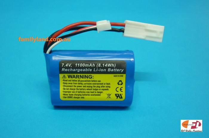 UDI UDI008-11 Li-Ion Battery 7.4V 1100mAh 2-Wire (WHITE PLUG) (Also UDI020-11)