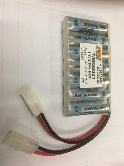 Family Land 5035021-7F NiMh Battery 2850mAh/ 8.4V Flat Pack with Mini Tamiya, Tamiya Connectors