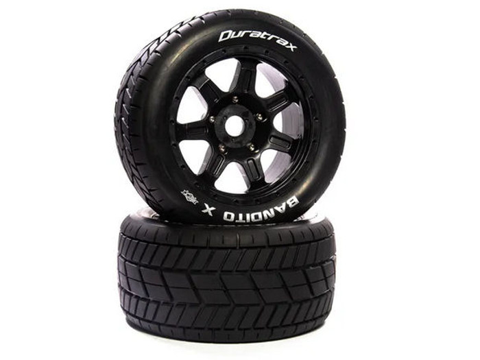 Duratrax 5585 Bandito X Belted Mounted Black 24mm, Kraton 8S, 2pcs 1/5