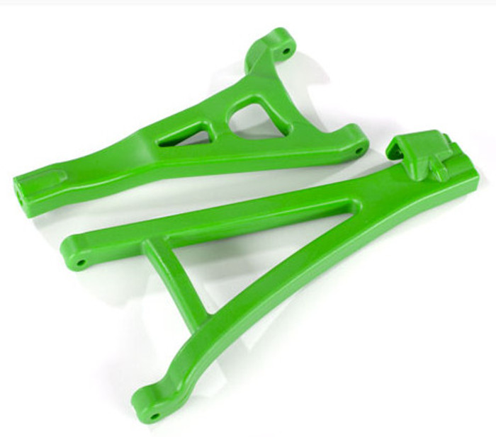 Traxxas 8632G Sus. arms, green, front (left), heavy duty (upper (1)/ lower (1))