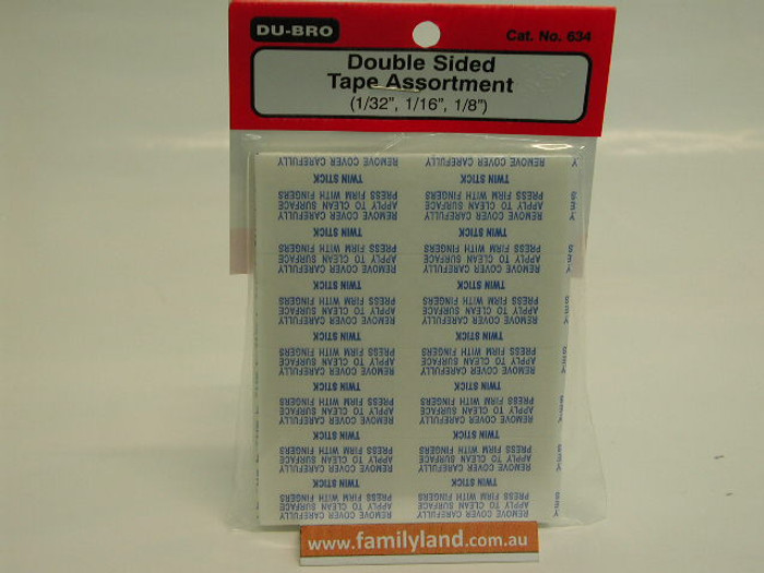 Du-Bro 634 Double Sided Tape Assortment (1/32" , 1/16", 1/8")