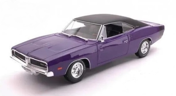 Maisto 31387 1969 Dodge Charger R/T Purple w/Black Top 1/18