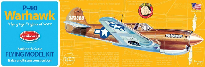 Guillow's 501 P-40 Warhawk Balsa Flying Kit 1/30