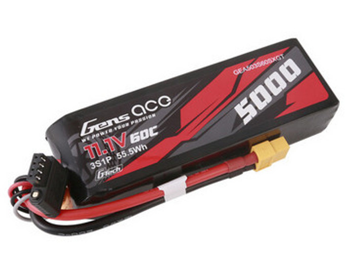 Gens Ace 503S60X6GT 1.1V 60C 3S 5000mAh Lipo Battery Soft Pack - XT60