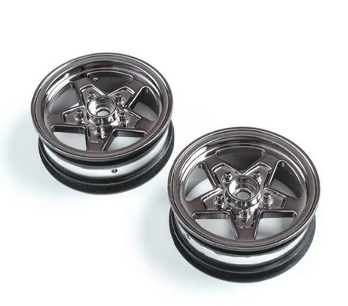 Losi LOS43049 Black Chrome Front Wheel, 2pcs, 22S Drag 1/10