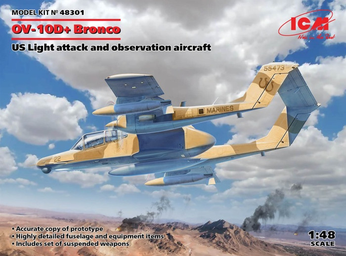 ICM 48301 OV-10D+ Bronco US Light Attack and Observation Aircraft 1/48