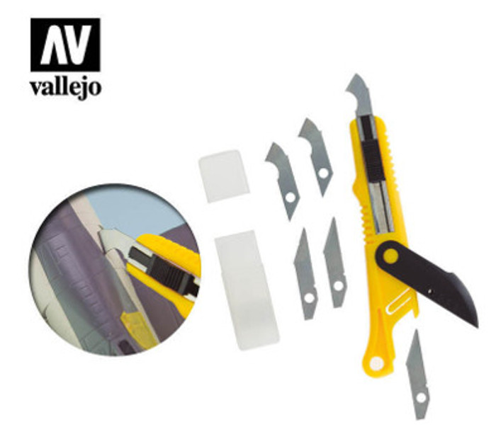 Vallejo T06012 Plastic Cutter Scriber Tool & 5 Spare Blades Vallejo T06012 Plastic Cutter Scriber Tool & 5 Spare Blades