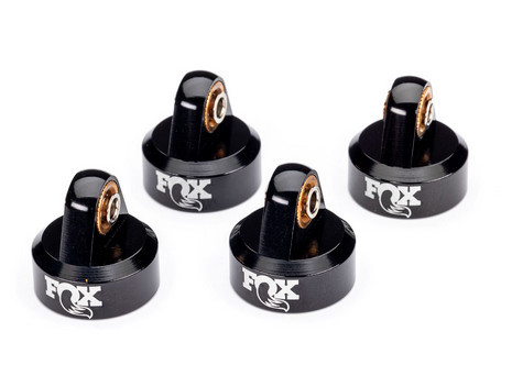 Traxxas 8456 Fox Black Aluminum GTR Shock Caps (4)