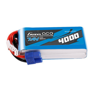 Gens Ace 40002STXE3 2S 4000mAh 7.4V Tx Soft Pack Lipo Battery (EC3)