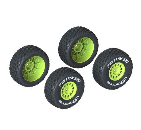 Arrma 550115 dBoots Fortness Tire Set Glued, Yellow, 4pcs, Grom 1/24