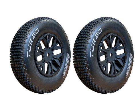 Louise LT3147SBAA SC-Turbo 1/10 Short Course Tires Soft - Black Rim - Hex  12mm (for Associated SC10)