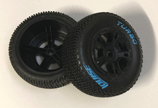 Louise LT3147SBAF SC-Turbo 1/10 Short Course 2.2x3.0" Tires Soft Compound - Black Rim/ Bearing Type (for Associated SC10 Front)