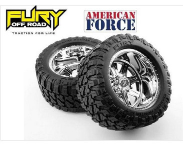 CEN CKR0506 Legend SS8 Wheels & Country Hunter Tires (Pre-Glued) 2pcs 1/7