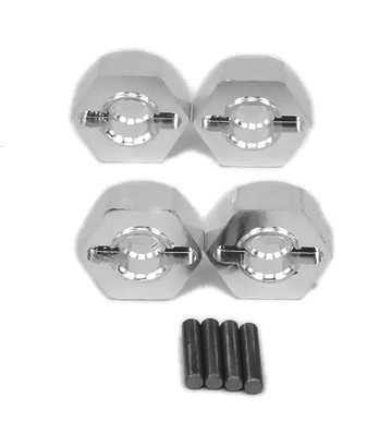 Integy 31083SILVER Hex Wheel 12mm (4) Hub 5mm Thick for 1/10 Traxxas, Axial, Tamiya, Drift & TC