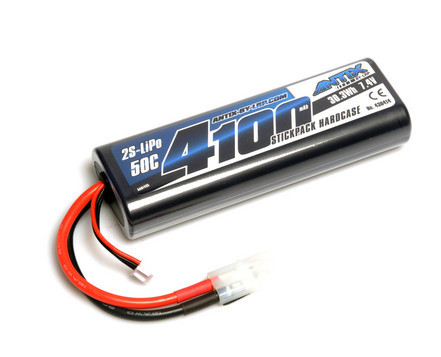 Antix 430414 4100mAh 7.4V 50C LiPo Battery - Car Stickpack Hardcase - Tamiya Plug