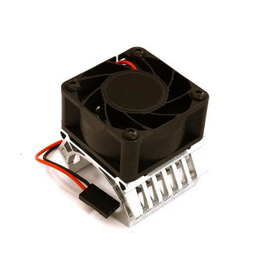 Integy 28600SILVER 36mm Motor Heatsink + 40x40mm Cooling Fan 17k rpm for 1/10 TR-MT10E & TRX-4