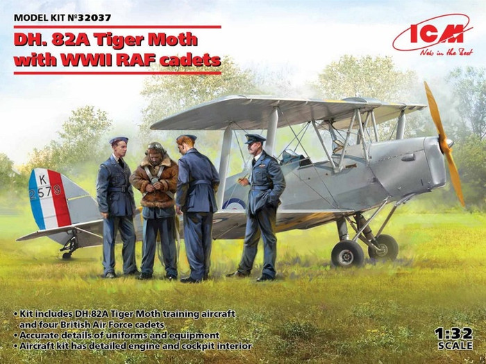 ICM 32037 DH. 82A Tiger Moth With WWII RAF Cadets 1/32