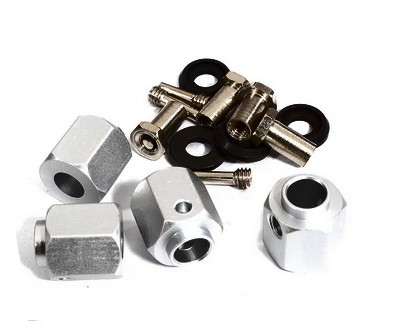 Integy 30012SILVER 12mm Hex Wheel (4) Hub Alloy 13mm Thick for Traxxas TRX-4 Scale & Trail Crawler
