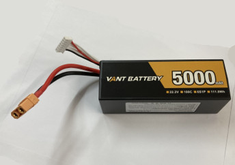 Vant 50006S Lipo Battery 5000mAh 22.2V HC 100C XT90 connector (48x49x140)