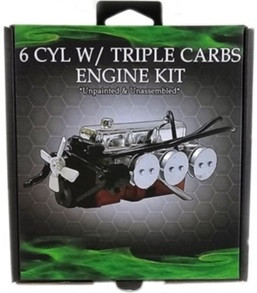 DDA AC006 A9X/LX SS 6 Cylinder Engine with Triple Carbs Plastic Kit Accessory (SINGLES) 1/24 - Suitable for A9X & LX SS Torana Plastic Kits