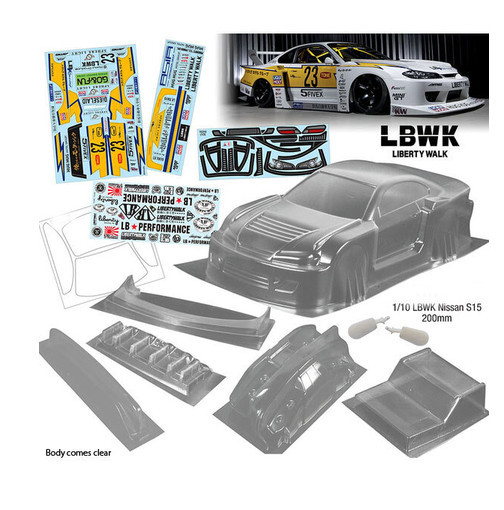 Bodyworx N148 S15 LWBK Clear Body 200mm 1/10