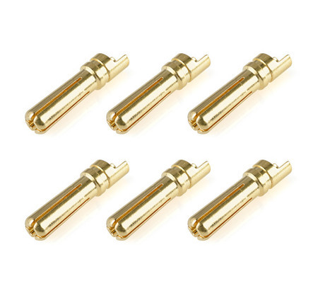 Team Corally 50154 Bullit Connector 5.0mm - Male - Solid Type - Gold Plated - Ultra Low Resistance - Wire Straight