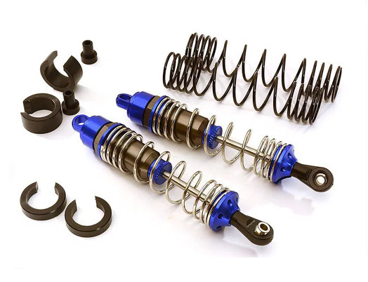 Integy 28476BLUE 90mm Front Alloy Shocks for Traxxas 1/10 Stampede, Rustler & Slash