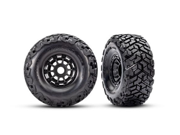Traxxas 10272 Black Wheels w/ Maxx SC Belted Tires (2) 1/10