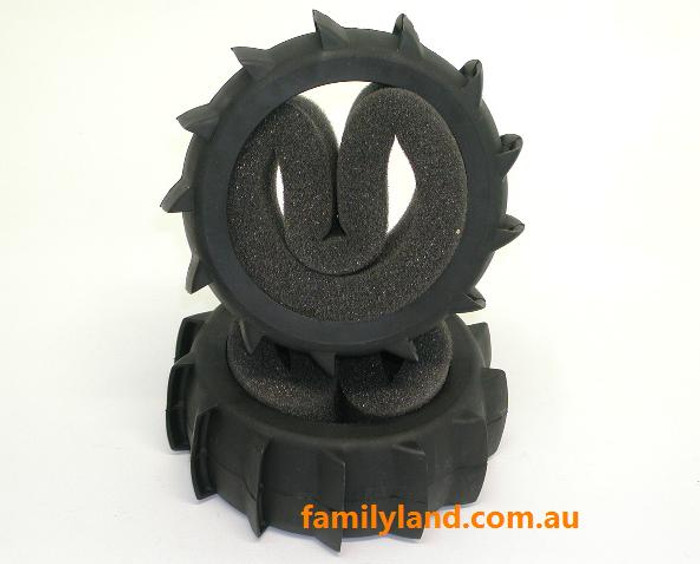 Great Vigor D08B01S1 Sand paddle Tyre w/foam insert 2pcs 1/8