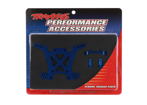 Traxxas 6838X Shock tower, rear, 7075-T6 alu. (blue-anodized