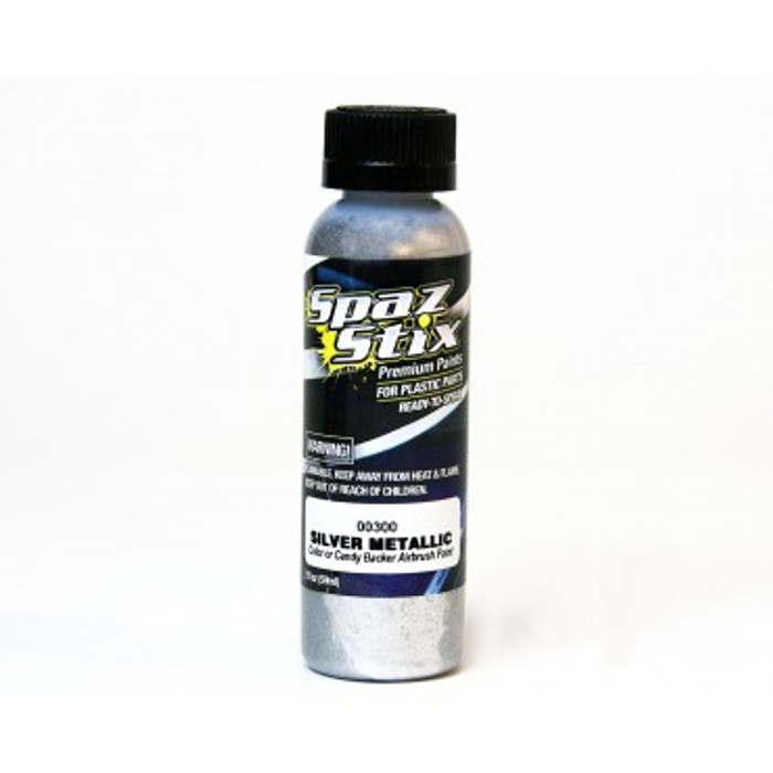 Spaz Stix 00300 SILVER METALLIC HARD ANODIZED CANDY BACKER AIRBRUSH PAINT 2oz Spaz Stix 00300 SILVER METALLIC HARD ANODIZED CANDY BACKER AIRBRUSH PAINT 2oz