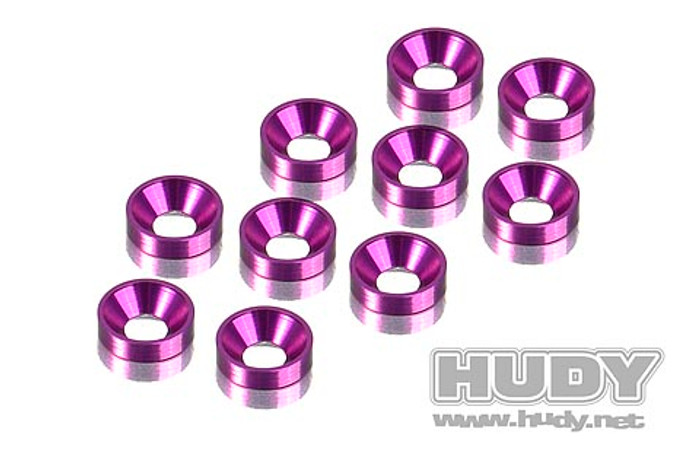 Hudy 296510-V Alu Countersunk Shim - Violet (10) (Compatible hpi72063)