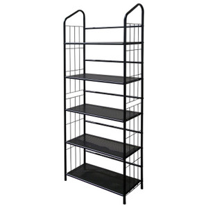 5-Tier Bookcase Storage Shelves Rack in Black Metal Q280-OI5TMB6822 5-Tier Bookcase Storage Shelves Rack in Black Metal Q280-OI5TMB6822