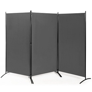 6-Ft Grey 3-Panel Room Divider Screen with Steel Base and Heavy Duty Hinges Q280-GRSFRDB1536847 6-Ft Grey 3-Panel Room Divider Screen with Steel Base and Heavy Duty Hinges Q280-GRSFRDB1536847