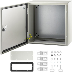  NEMA Steel Enclosure, 16 x 16 x 8'' NEMA 4X Steel Electrical Box, IP66 Waterproof & Dustproof, Out E415-DQXJSTCFS40X40X20V0