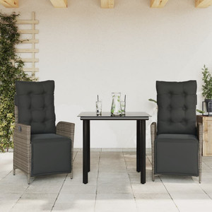 Garden Dining Set Grey PE rattan Medium Adjustable Footrests A949-3213427 Garden Dining Set Grey PE rattan Medium Adjustable Footrests A949-3213427